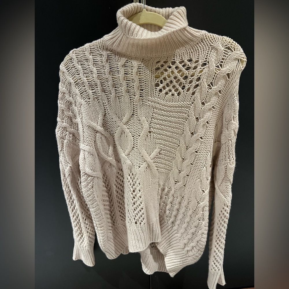 Athleta Bedford Turtleneck Sweater Womens Size XS Off White Cream